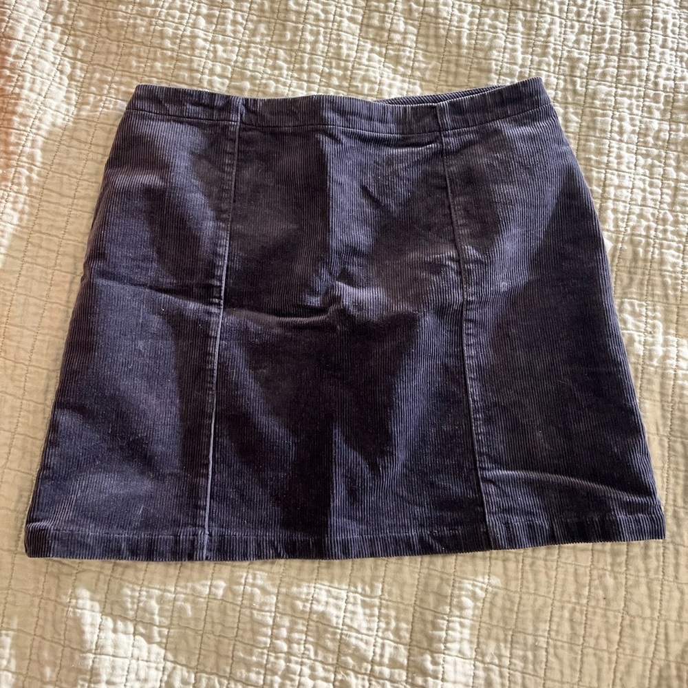 Dark grey corduroy, Hollister zip skirt - small